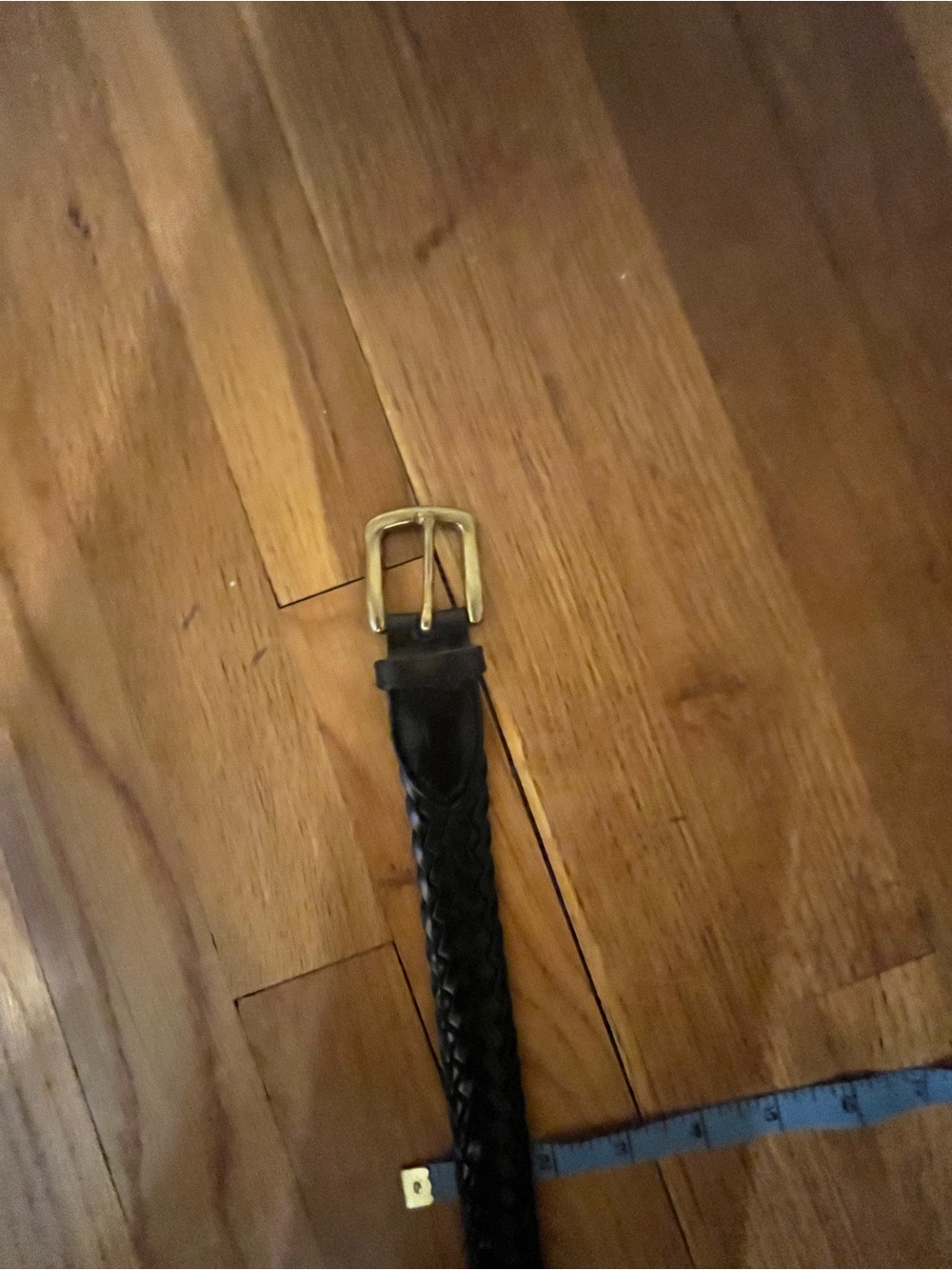 Men's Black Braided Leather Belt